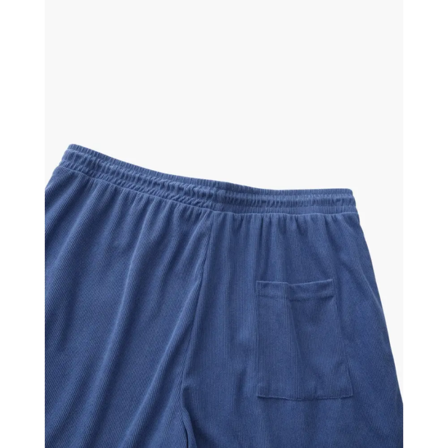 Relaxed silhouette corduroy shorts with adjustable waist detail