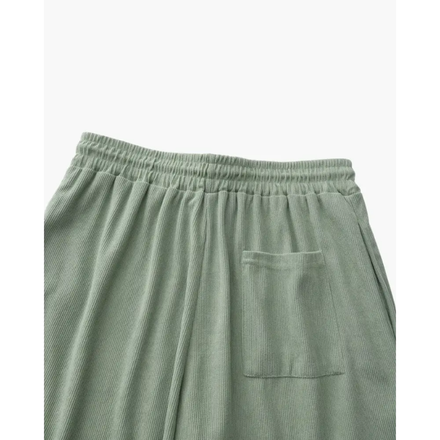Relaxed fit corduroy shorts front and side silhouette detail