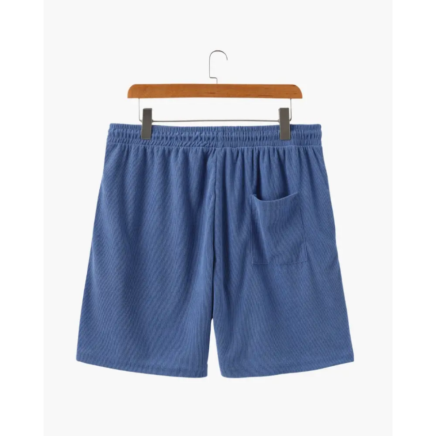 Corduroy shorts in multiple colors, green blue beige brown palette