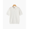 Cable Knit Polo Shirt - White / S