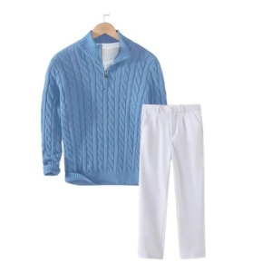Cable Knit & Trousers Set Outfit