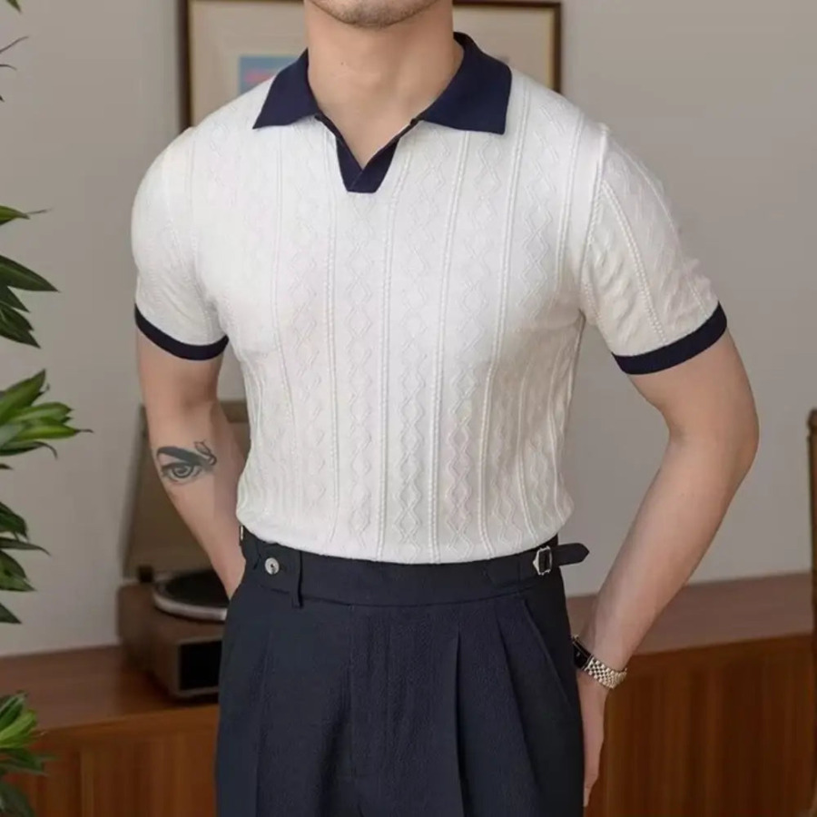 Capri Contrast Knit Polo