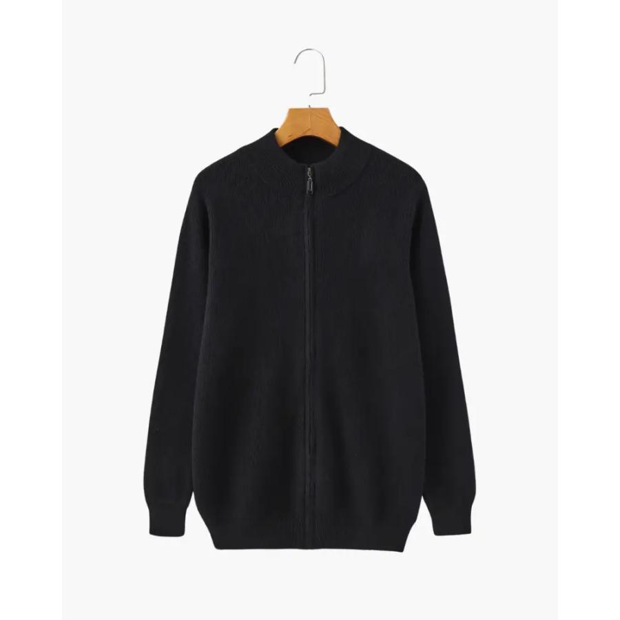 Cashmere Half-Zip Sweater - Black / S