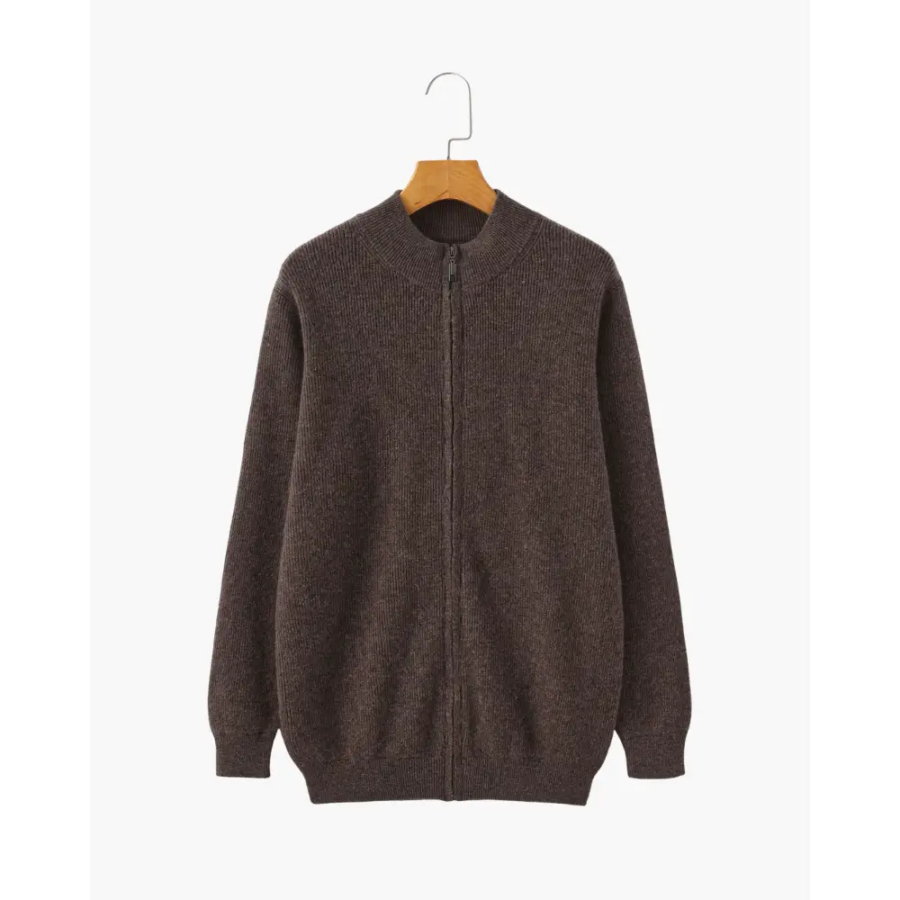Cashmere Half-Zip Sweater - Brown / S