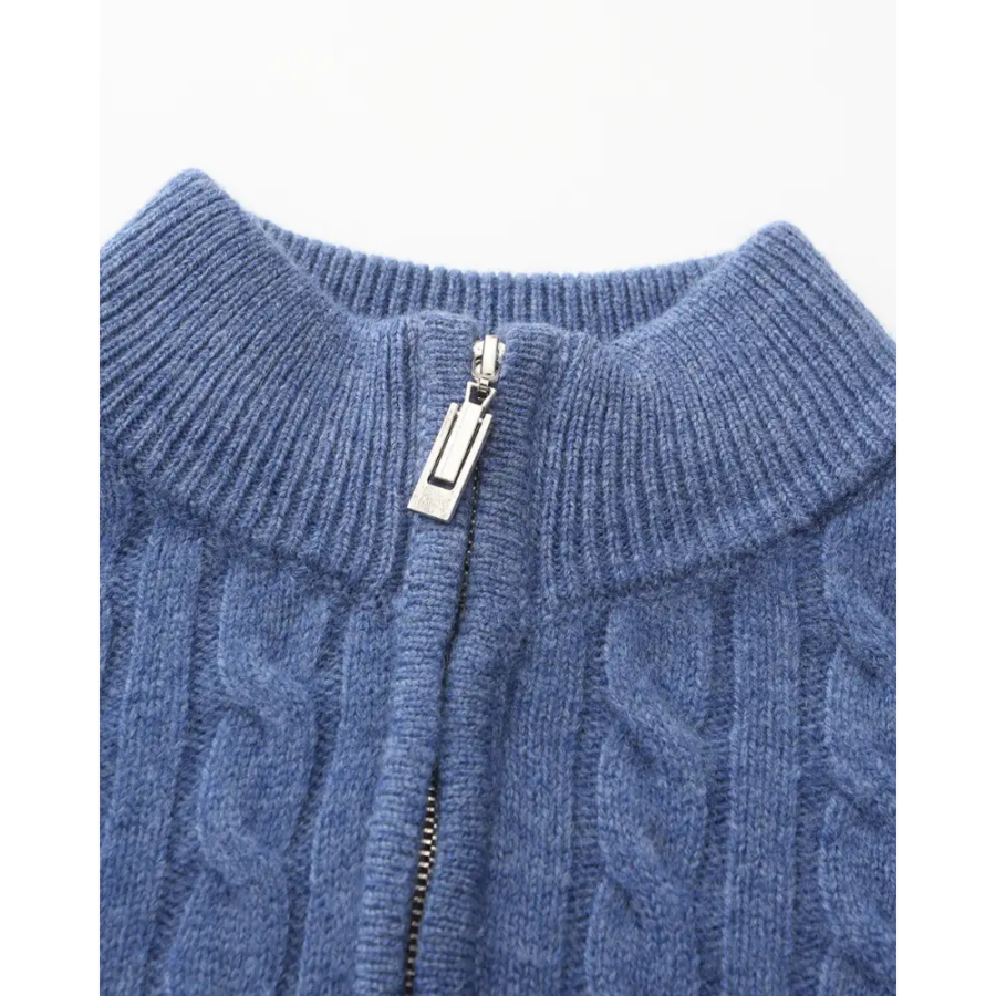 Cashmere Woven Half-Zip Sweater