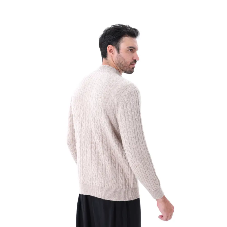 Cashmere Woven Half-Zip Sweater