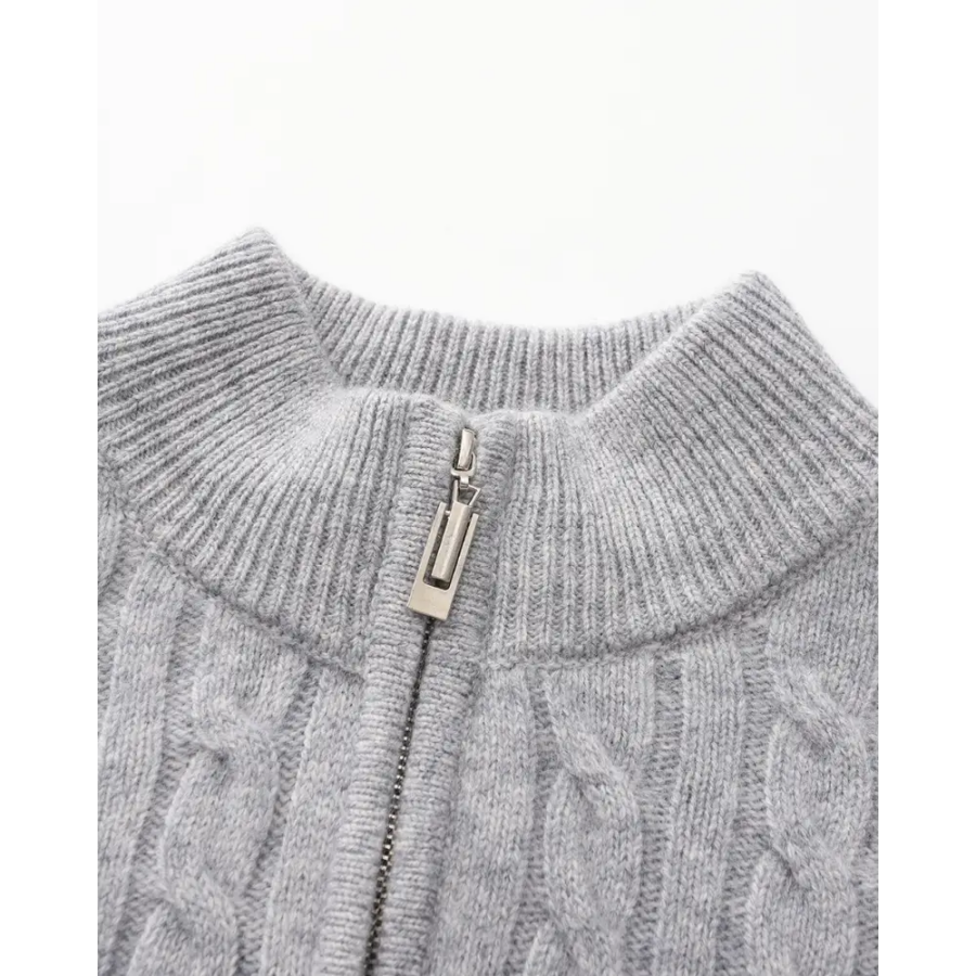 Cashmere Woven Half-Zip Sweater