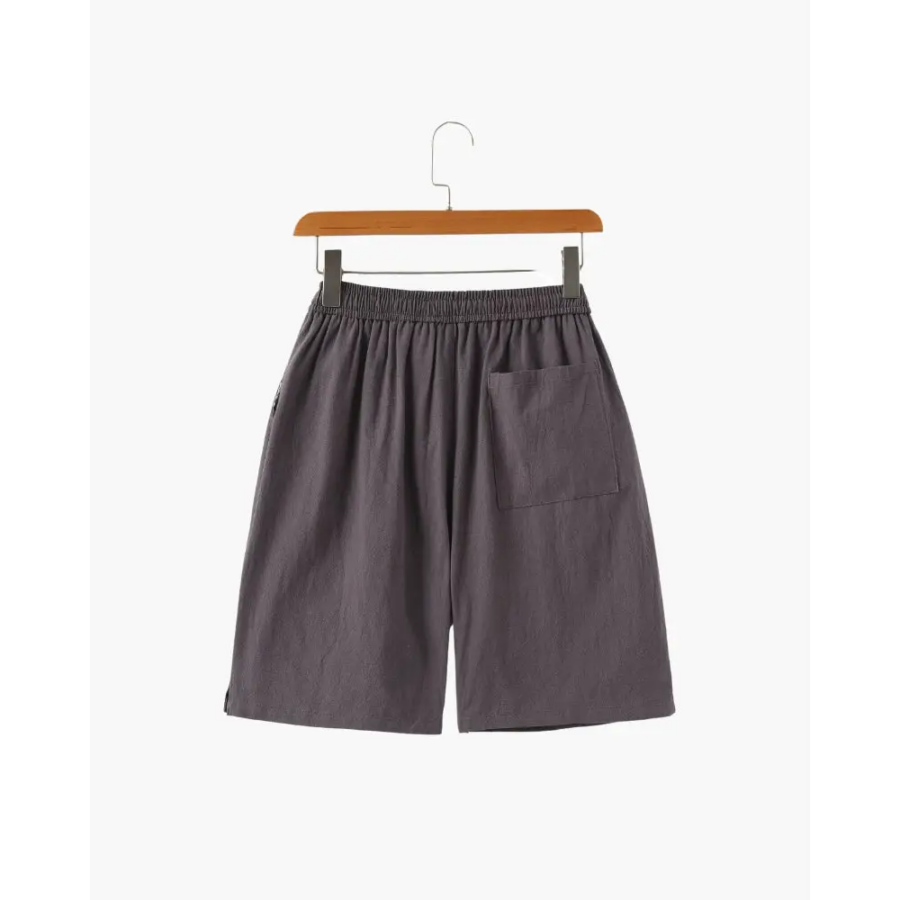 Casual Relaxed Fit Linen Shorts