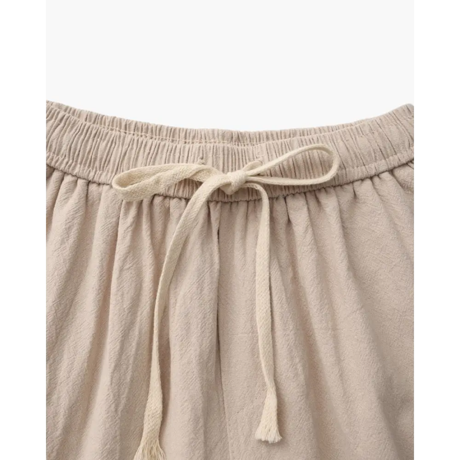 Casual Relaxed Fit Linen Shorts