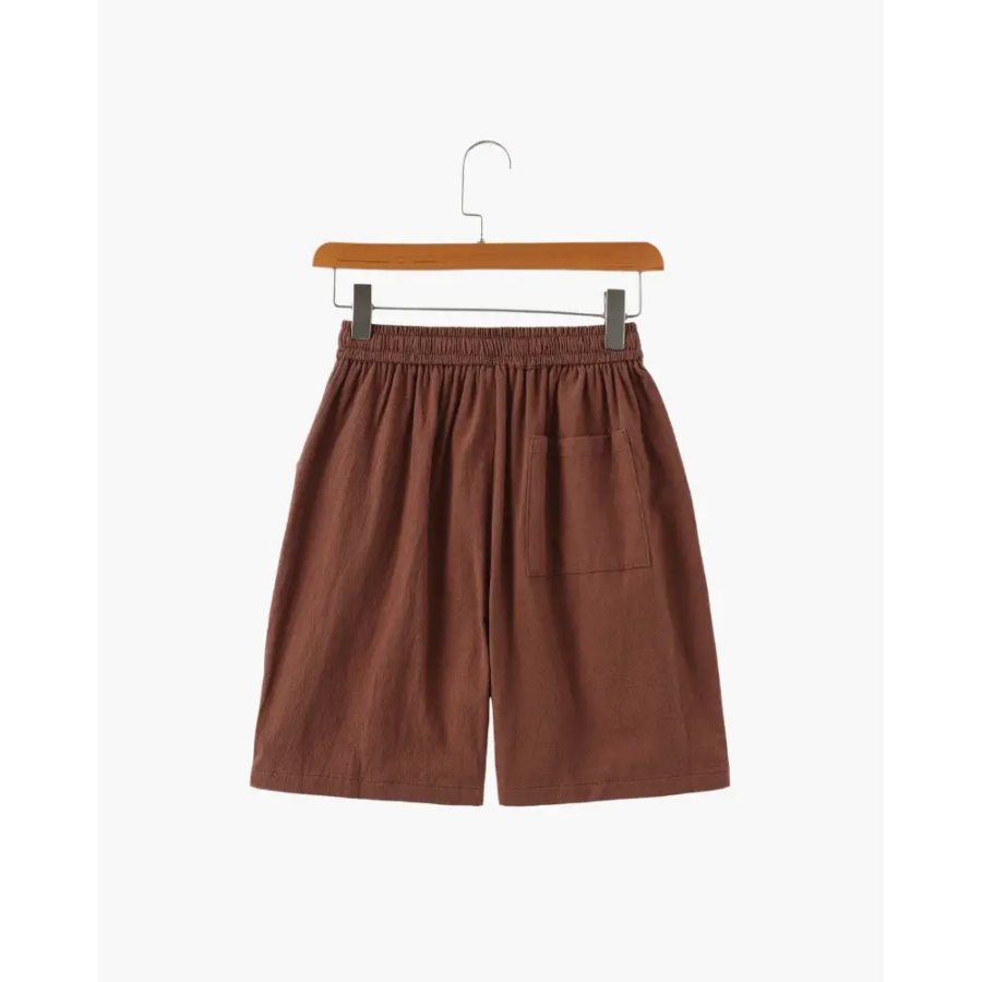 Casual Relaxed Fit Linen Shorts