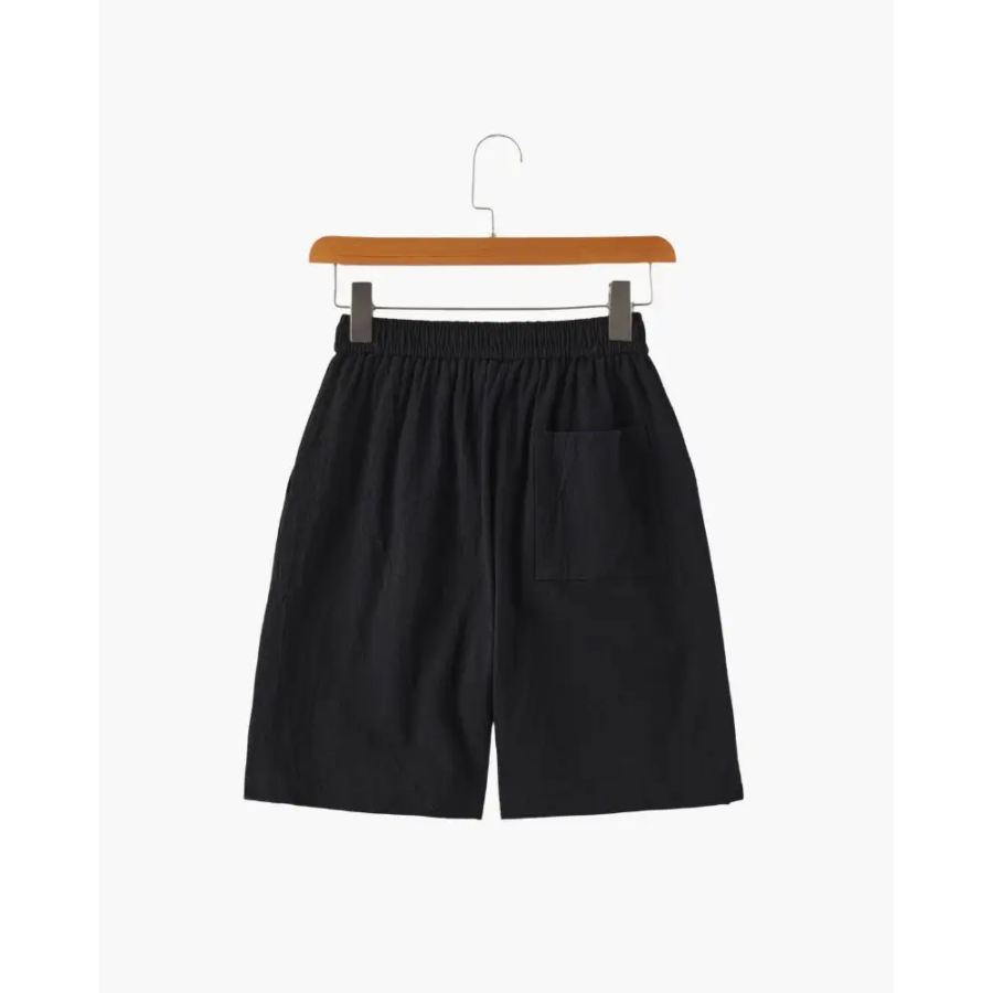 Casual Relaxed Fit Linen Shorts