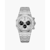 classic-chronograph-stainless-steel-watch-silver-138 Classic Chronograph Stainless Steel Watch - Silver
