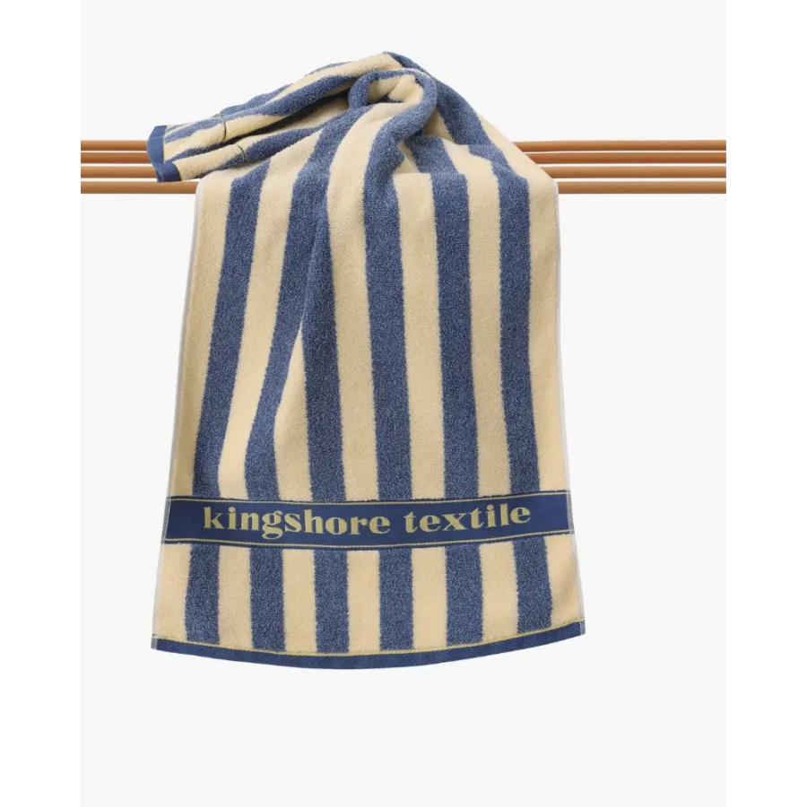 Classic Cotton Striped Towel - Navy