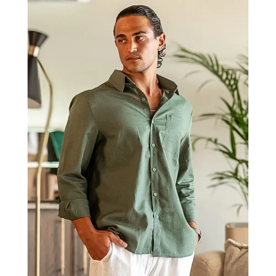 Classic Long Sleeve Linen Shirt