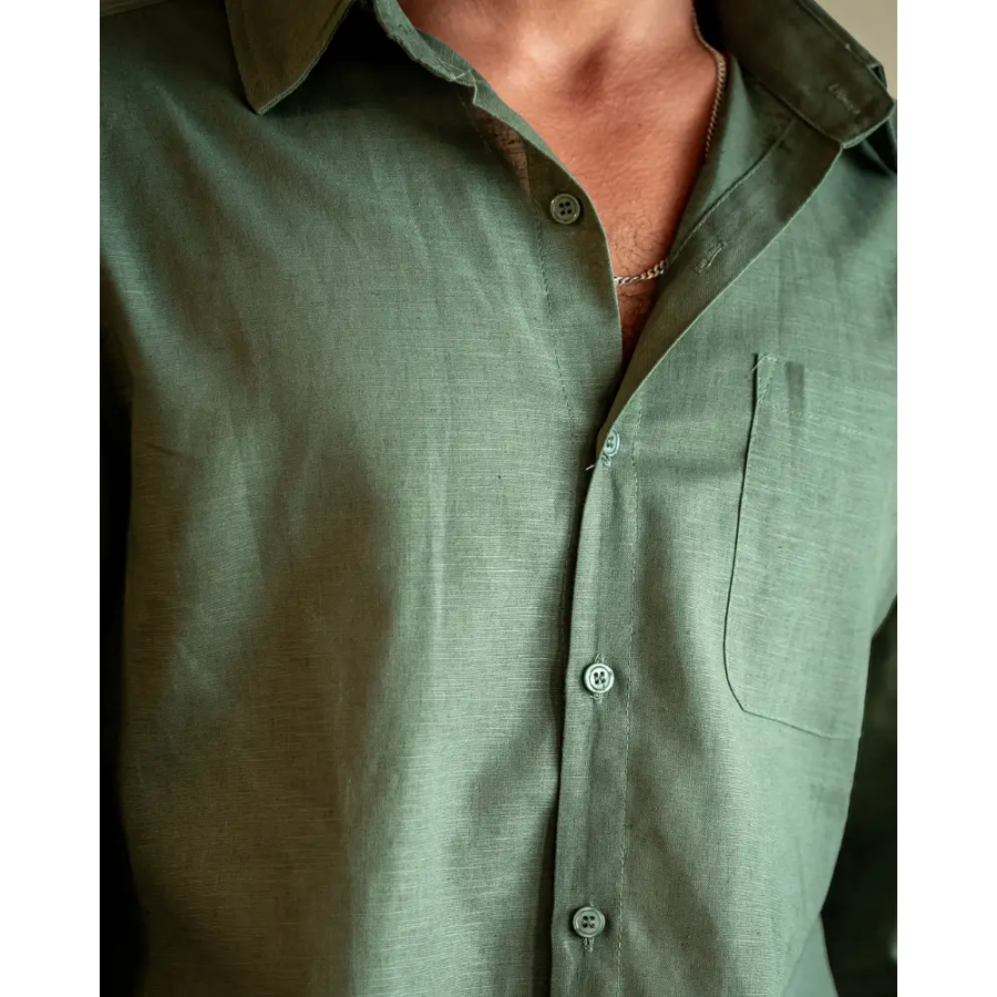 Classic Long Sleeve Linen Shirt