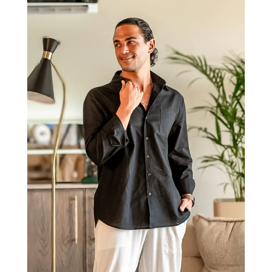 Classic Long Sleeve Linen Shirt