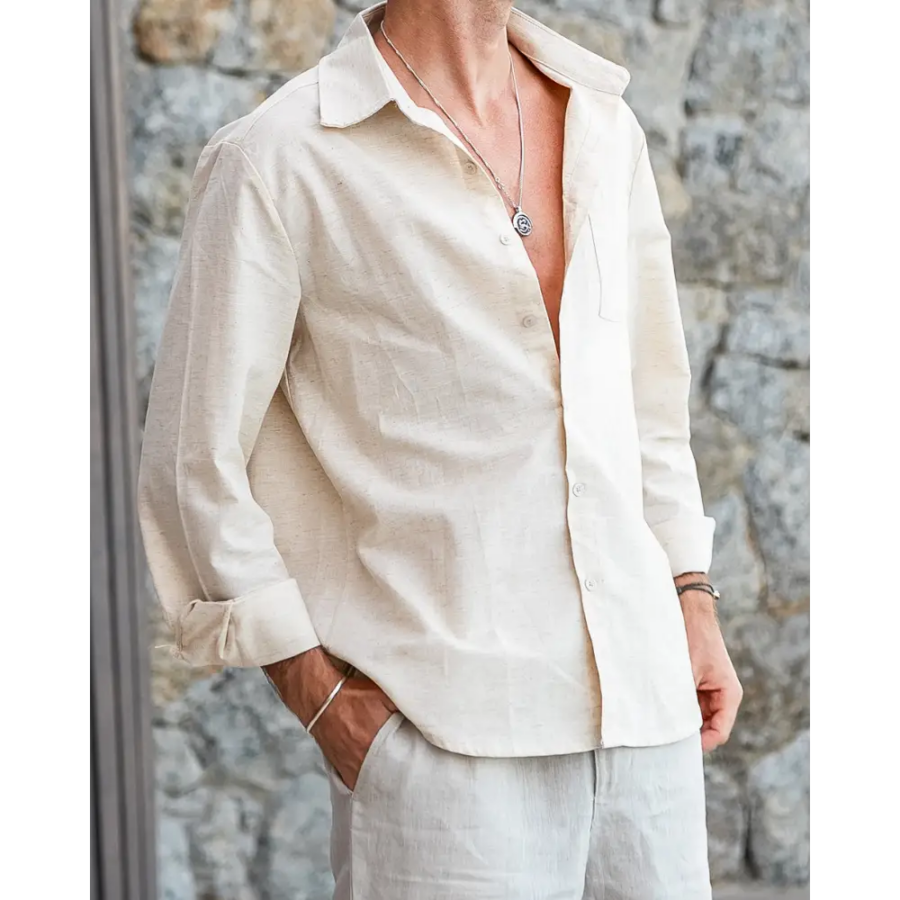 Classic Long Sleeve Linen Shirt
