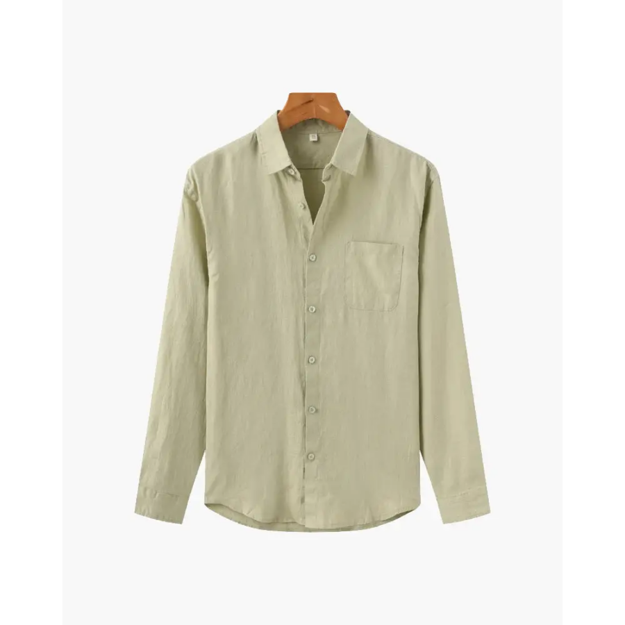 Classic Long Sleeve Linen Shirt - Mint Green / S