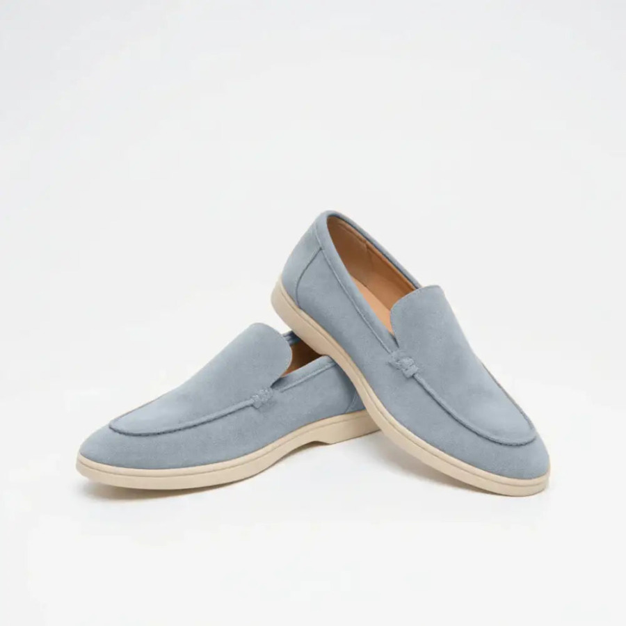 Classic Old Money Suede Loafers - Azure Blue / EU 38 / UK 5 / US 5.5