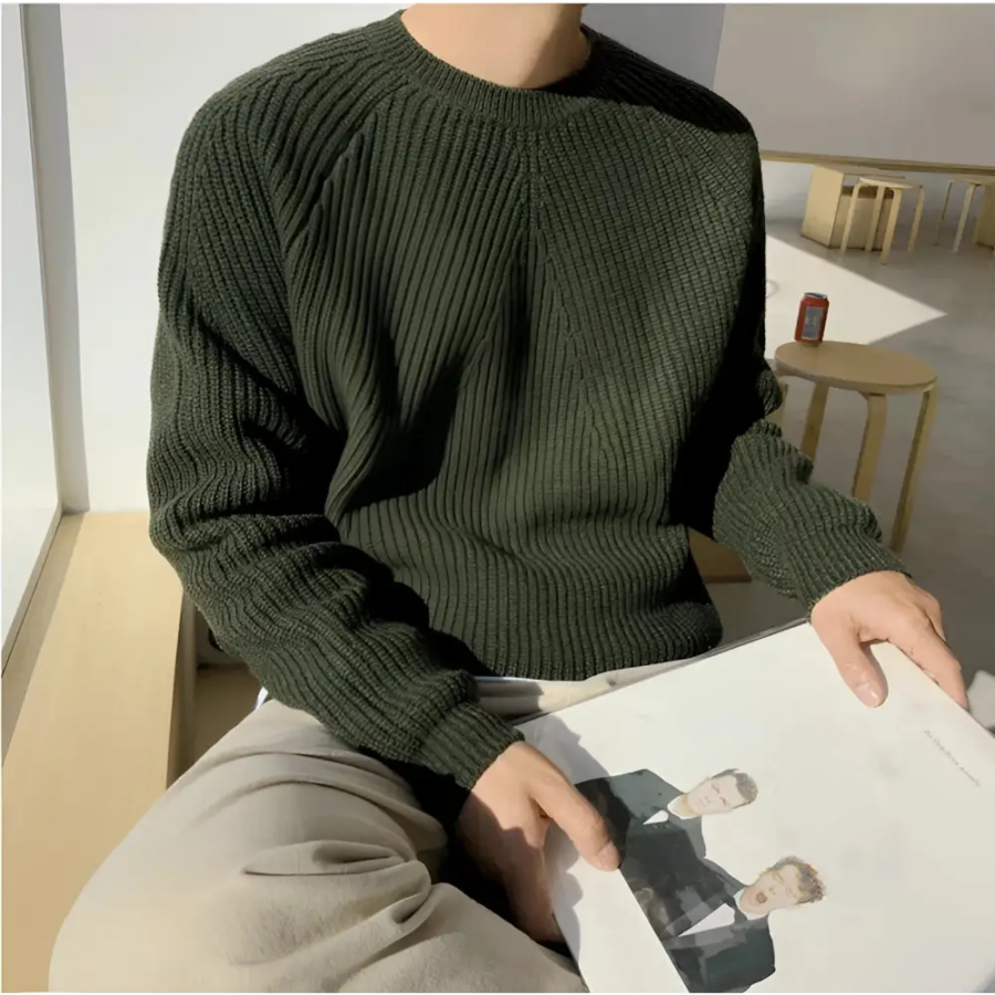Classic Ribbed Knit Sweater