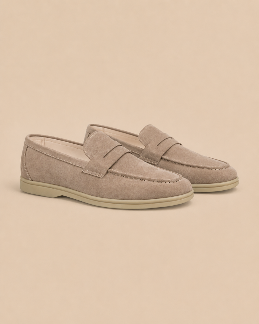 Classic Suede Penny Loafers - Beige 38 / US 5 / UK 4