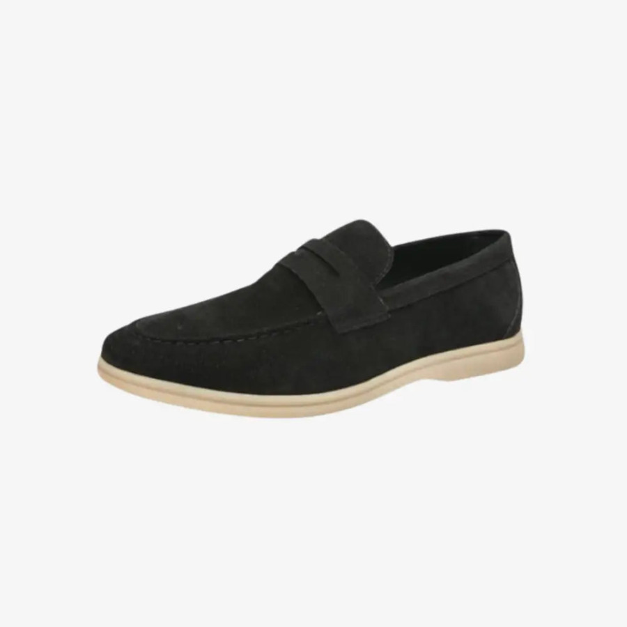 Classic Suede Penny Loafers - Black / 38 / US 5 / UK 4
