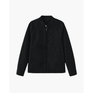 Classic Suede Zip Jacket - Black / S