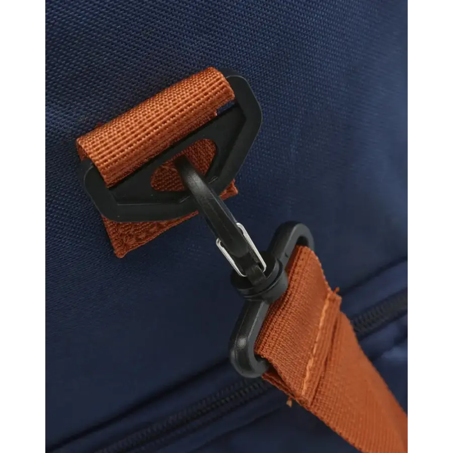 Nova Duffle in forest green, packed for travel, demonstrating capacity