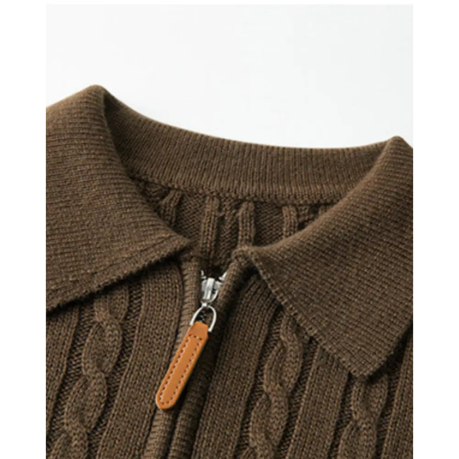 Colorblock Half-Zip Knit Sweater