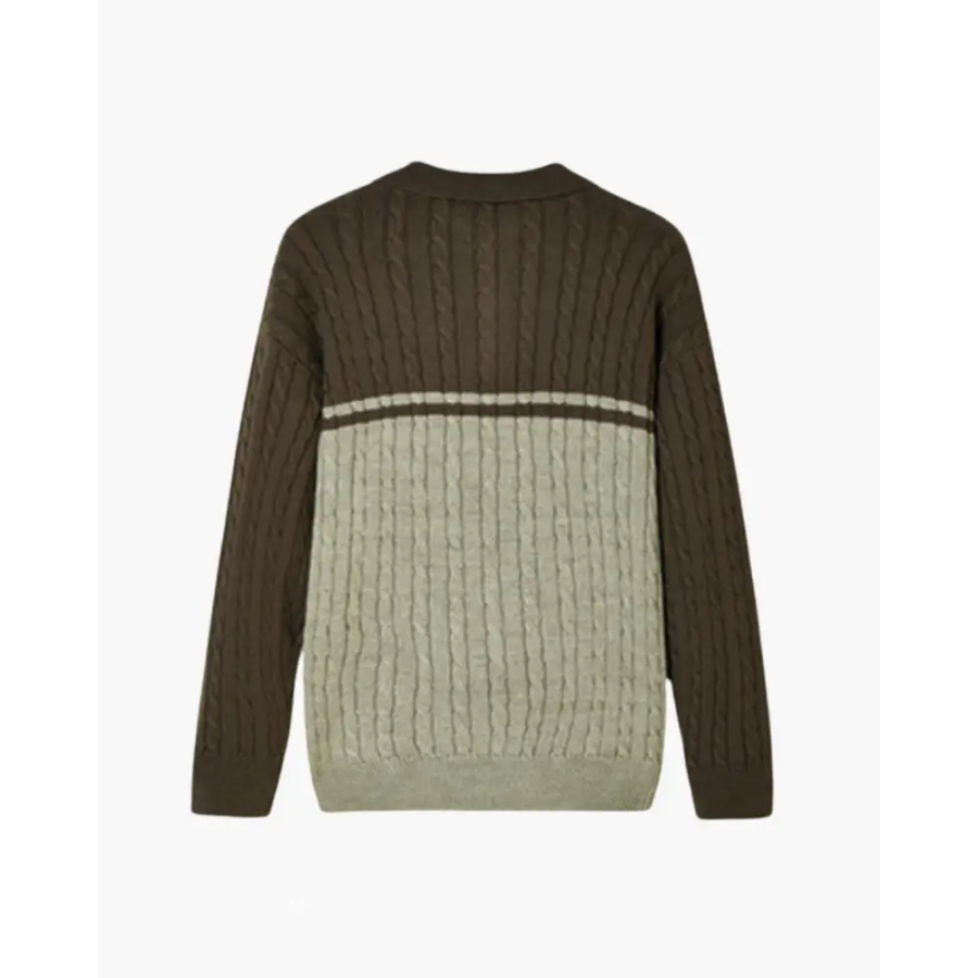Colorblock Half-Zip Knit Sweater