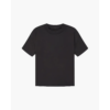 Black cotton blend t-shirt flat lay showing fabric weight and drape