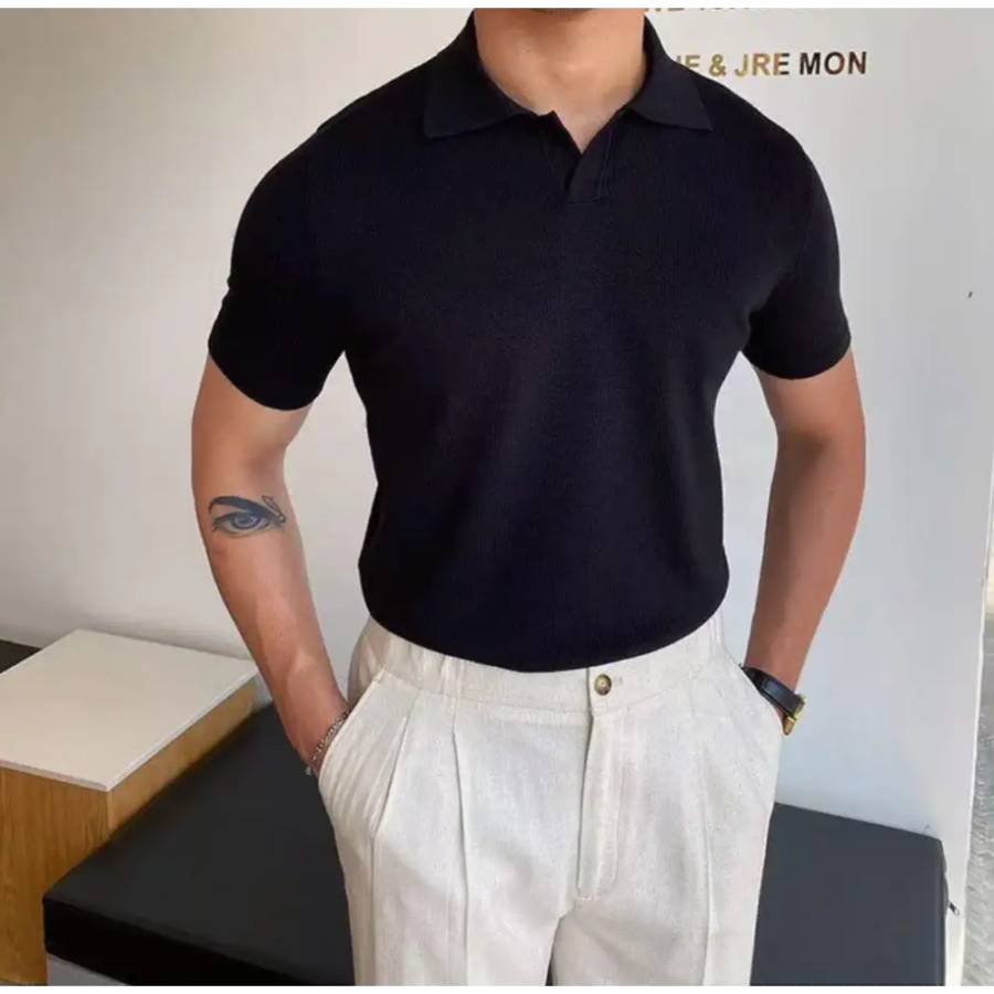 Essential Knit Polo - Black / S