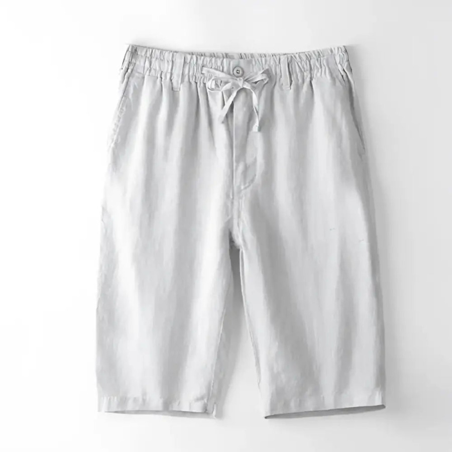Essential Linen Blend Shorts - Pebble Gray / S