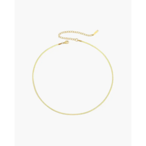 Fine minimalist chain necklace in stainless steel, polished gold-tone finish, 1.2mm diameter