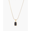 Gold Necklace with Black Enamel