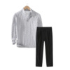 Grey Cable Knit & Black Trousers Outfit Set