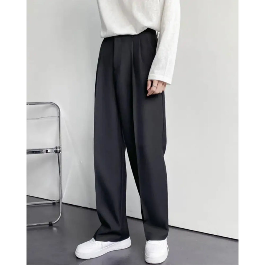 Haussmann wide leg pants detail shot high waist straight leg