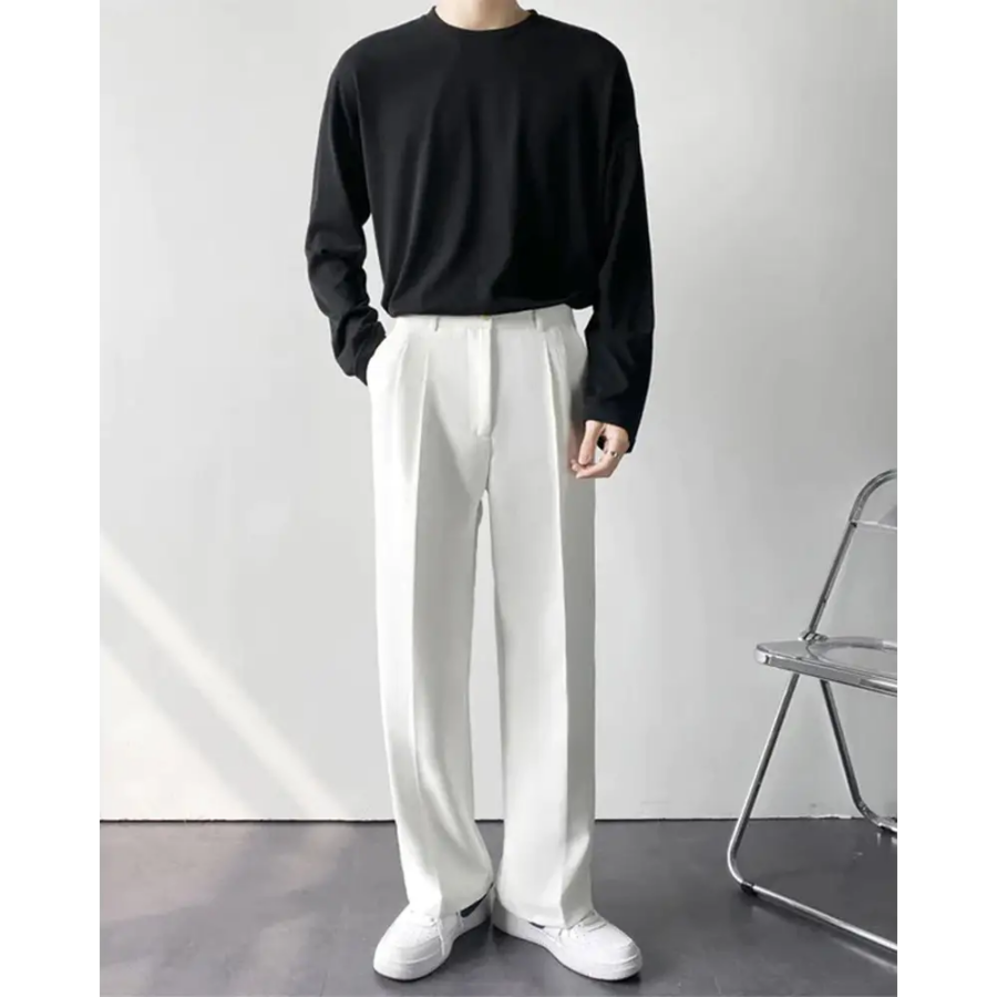Haussmann Wide Leg Pants - White / S