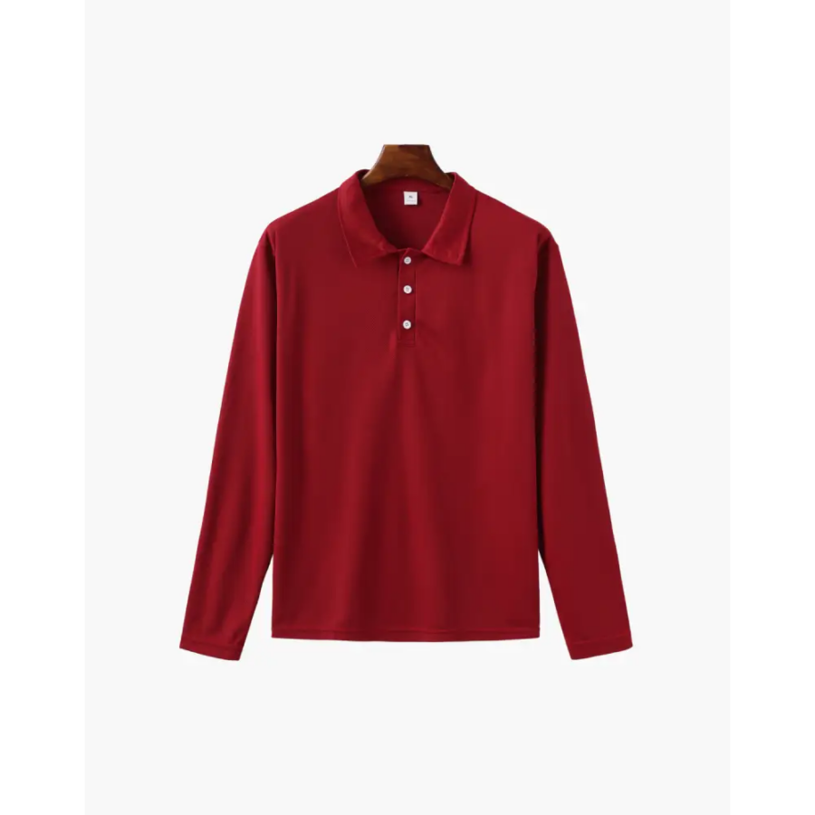 Heritage Long Sleeve Polo - Red / XS
