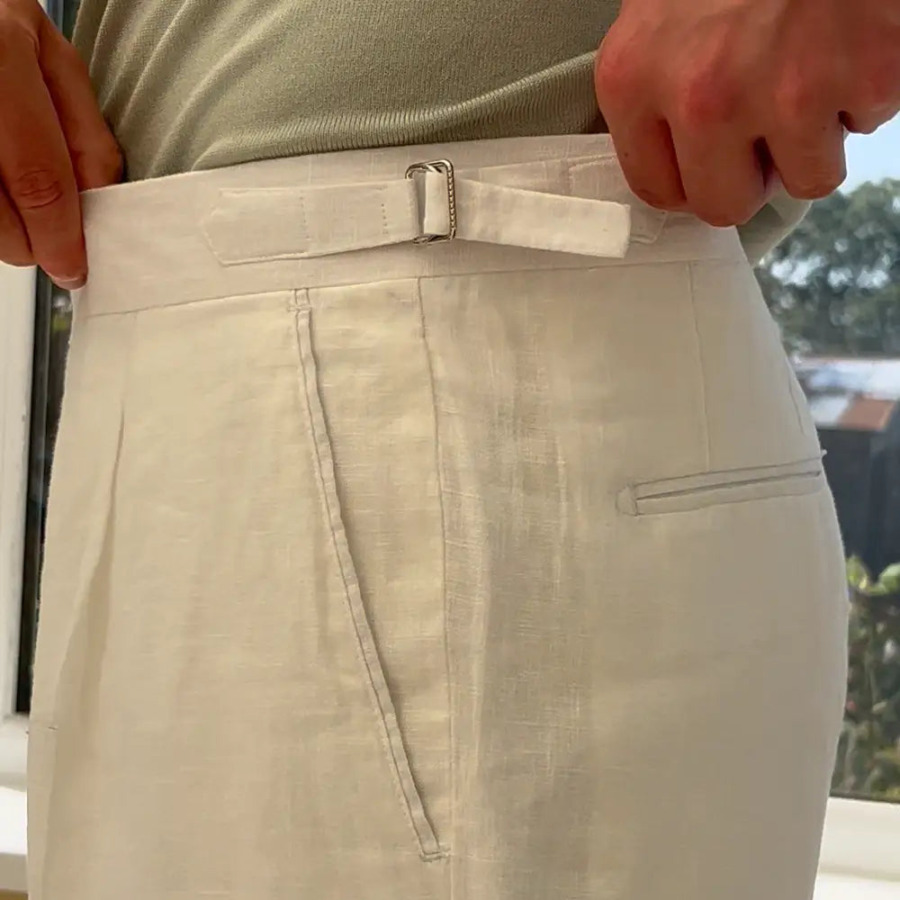 Heritage Pleated Linen Trousers