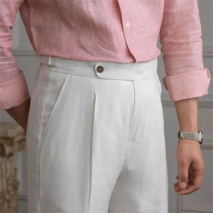 heritage-pleated-linen-trousers-white-27-989 Heritage Pleated Linen Trousers - White / 27