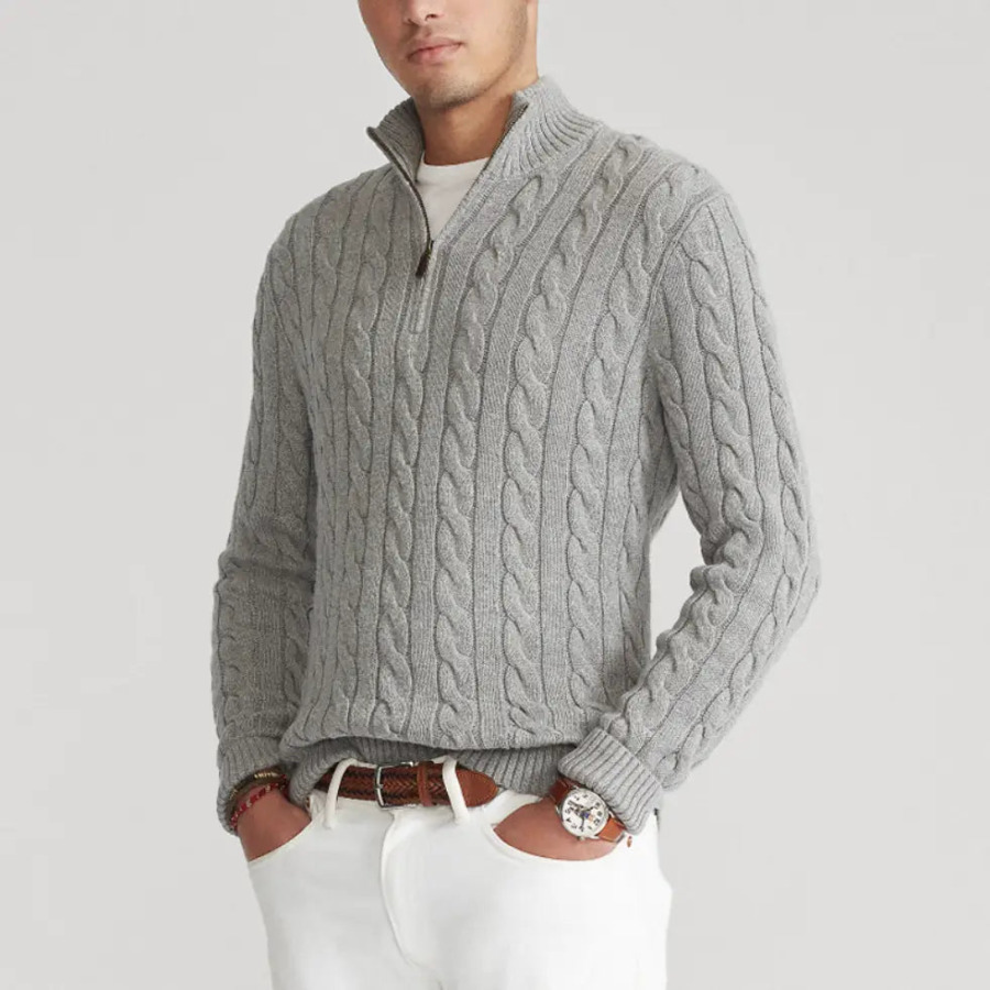 Heritage Cable Knit sweater, close-up of dense cable texture