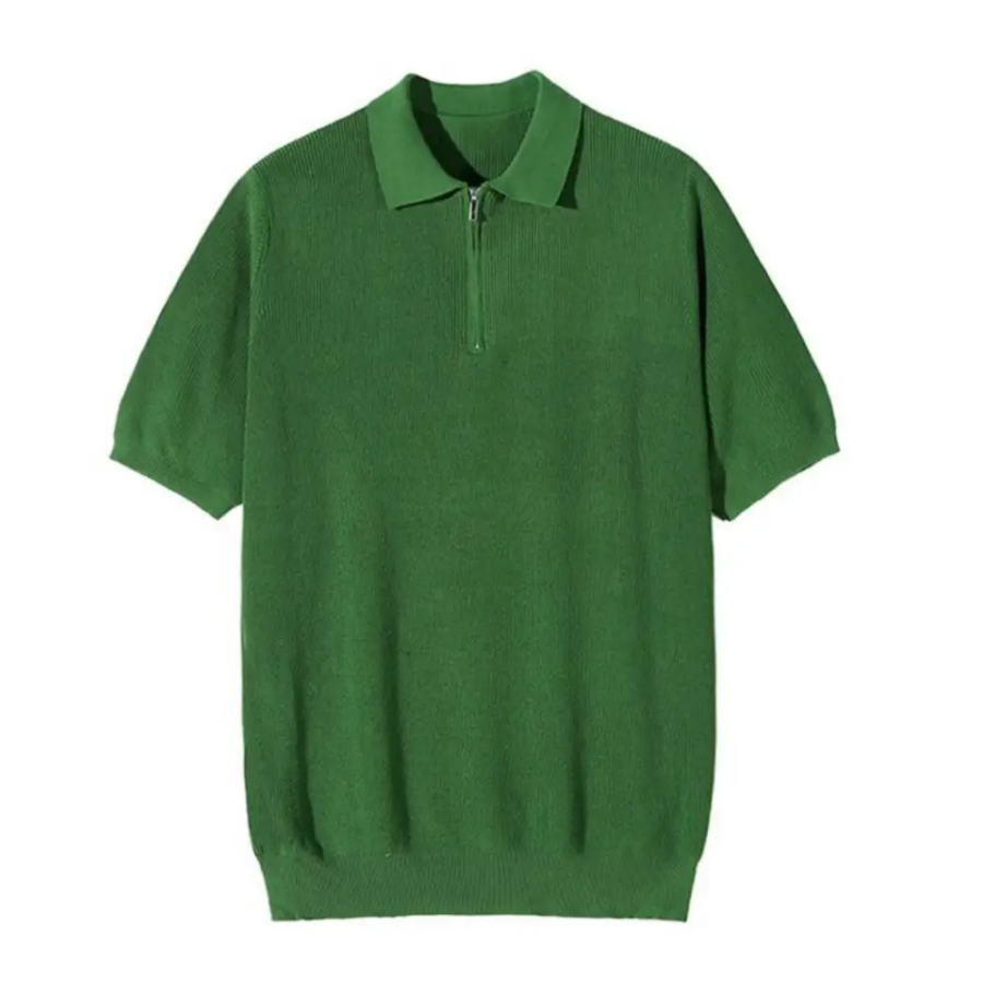 Heritage Zip Polo Shirt - Green / S