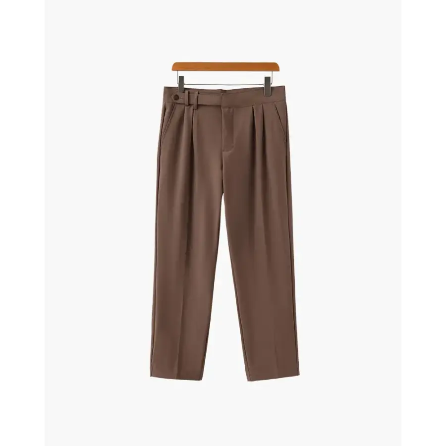 High Waist Tailored Pants - Brown / XS