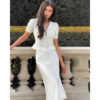 Ivory Satin Co-Ord Set - L