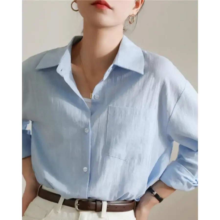 Ladies’ Long Sleeve Linen-Cotton Shirt