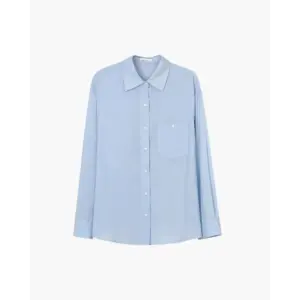 Ladies’ Long Sleeve Linen-Cotton Shirt - Blue / S