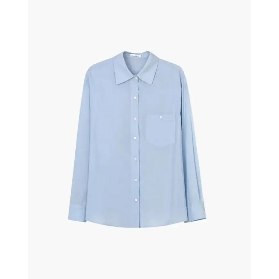 Ladies’ Long Sleeve Linen-Cotton Shirt - Blue / S