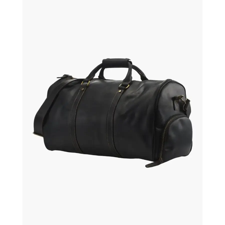 Leather Duffel Bag - Black