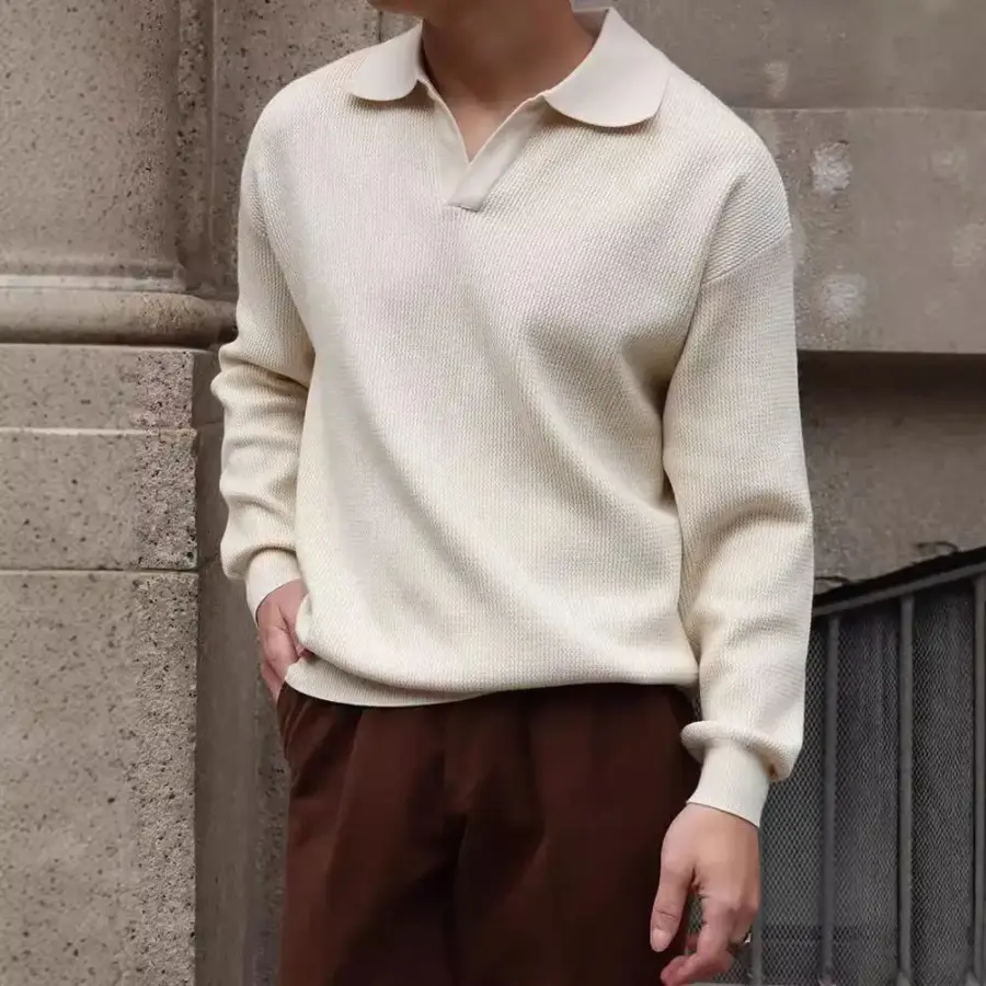 Long Sleeve Knit Polo